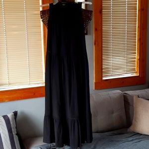 Black maxi prairie style dress